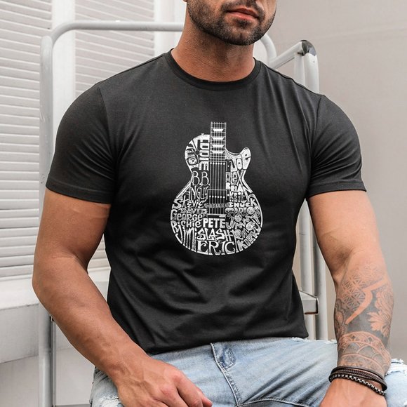 💜 New Men's Guitar T-Shirt - Picture 2 of 3